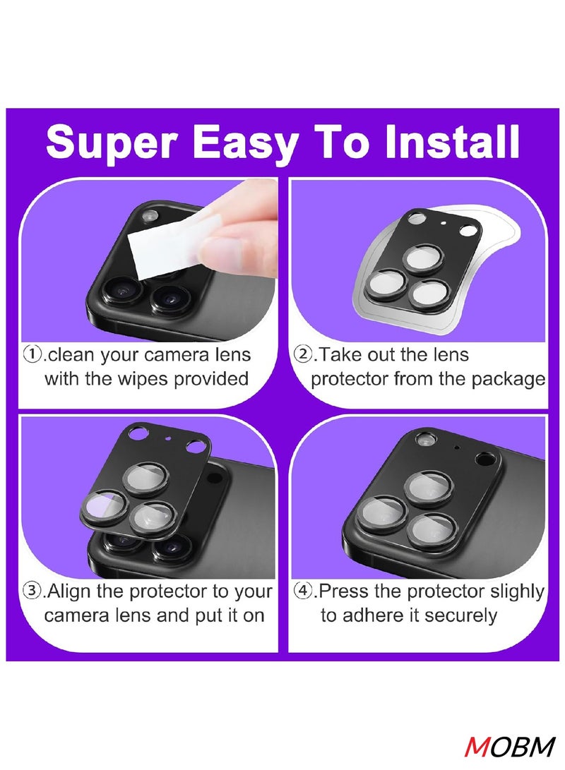 MOBM For iPhone 17 Pro Max Camera Protector Lens Cover Silver Pack of 2 - Image 3